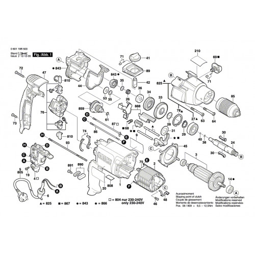 Запчасти для дрели Bosch GSB 20-2RE (060119B503)